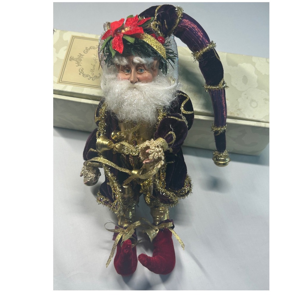 Mark Roberts Fairy Santa Small Purple Gold Christmas Collectible Figurine 10"